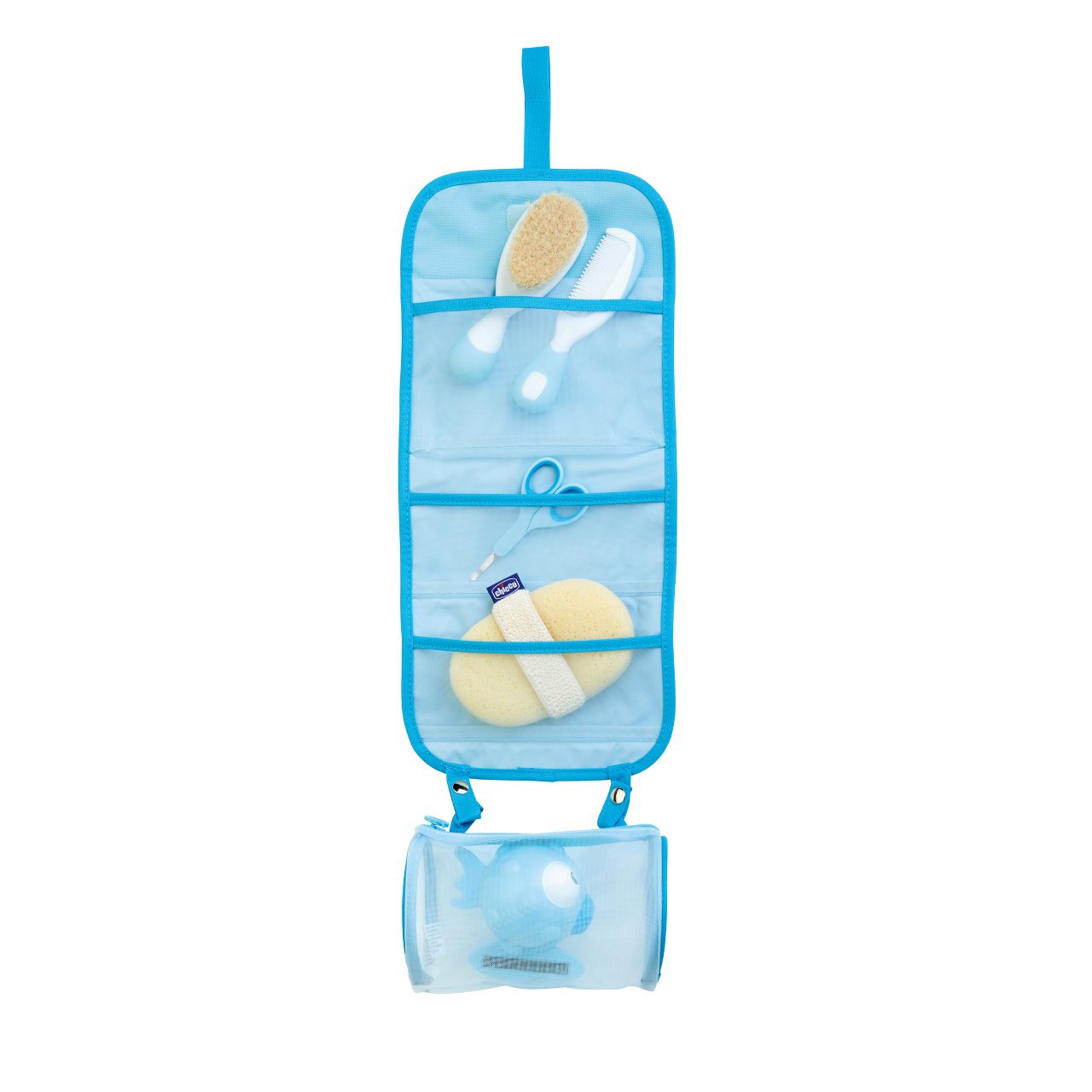 Chicco Lovely Baby Boy Perfect 5 Flasche mit Sauger_0M+_Slow_ Kunststoff|Blaues Silikon – 150 ml + PhysioForma Mini Soft Schnuller_0-2M_ Blaues Silikon + Fashion Clip