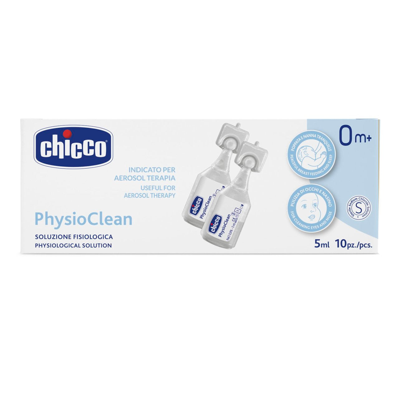 Chicco Physioclean Solution - 5ml (x10 units) (ref. Ch.Hig10172000000) - Healtsy