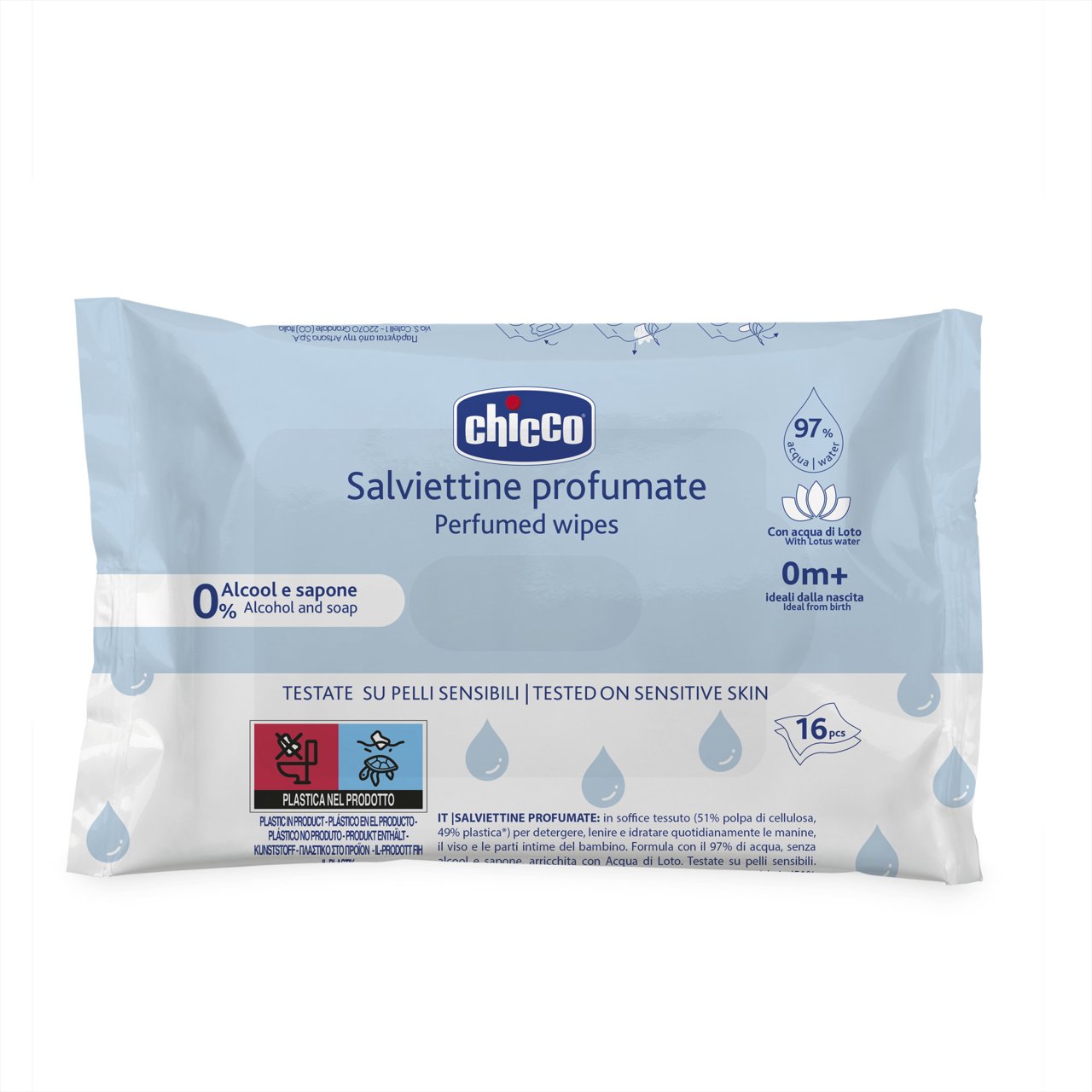 Chicco Scented Wipes _ 0M+ (4 x 16 wipes)
