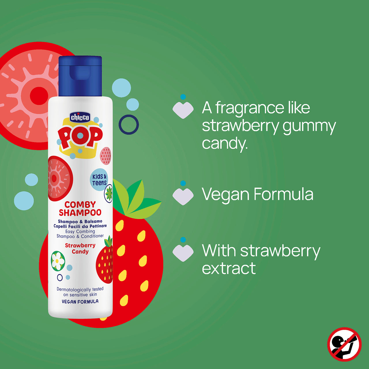 Chicco Strawberry Shampoo & Conditioner – 250ml (ref. Ch.Cos12372000000) - Healtsy