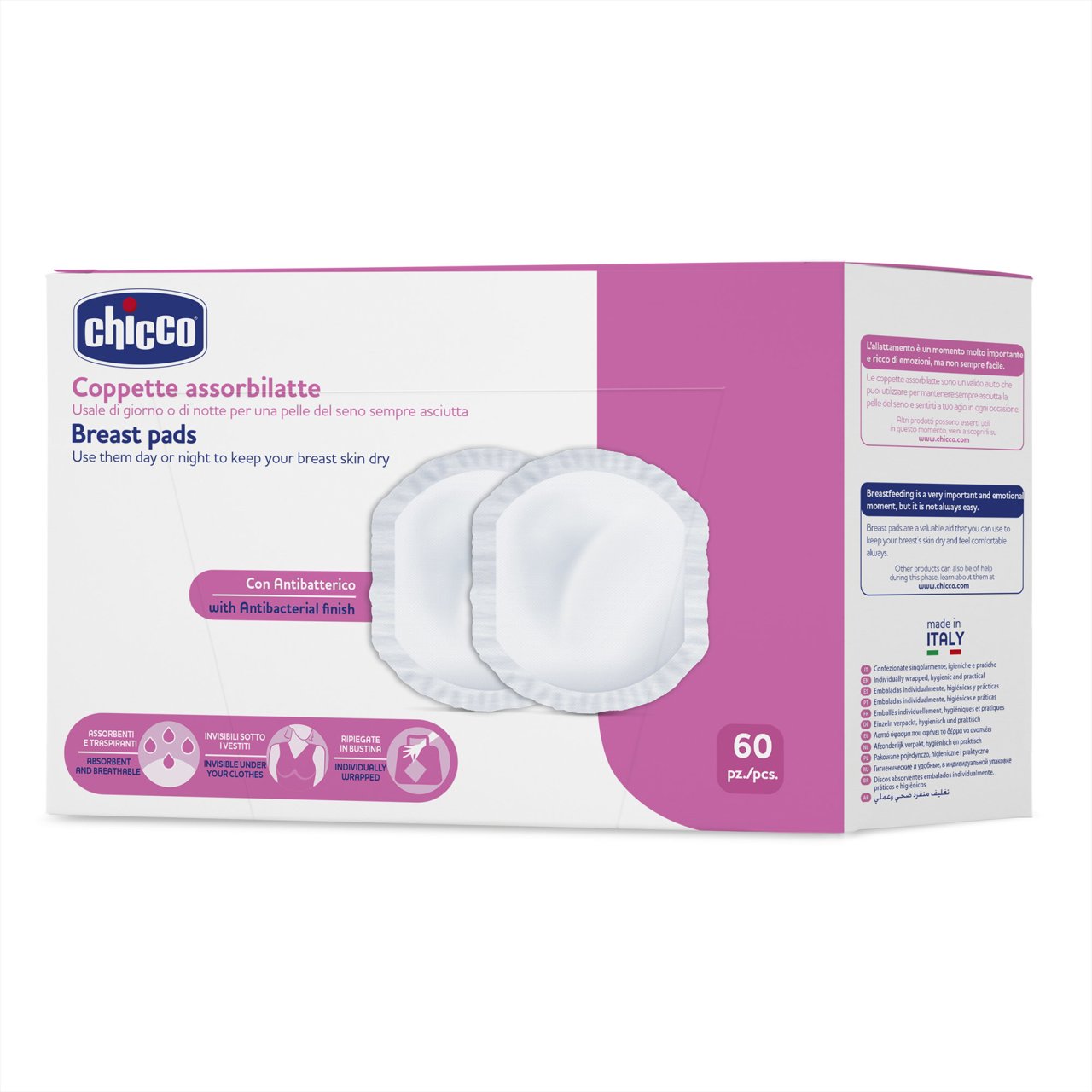 Chicco Pregnant Absorbent Disc Pro Bacteriano (x60 Einheiten)