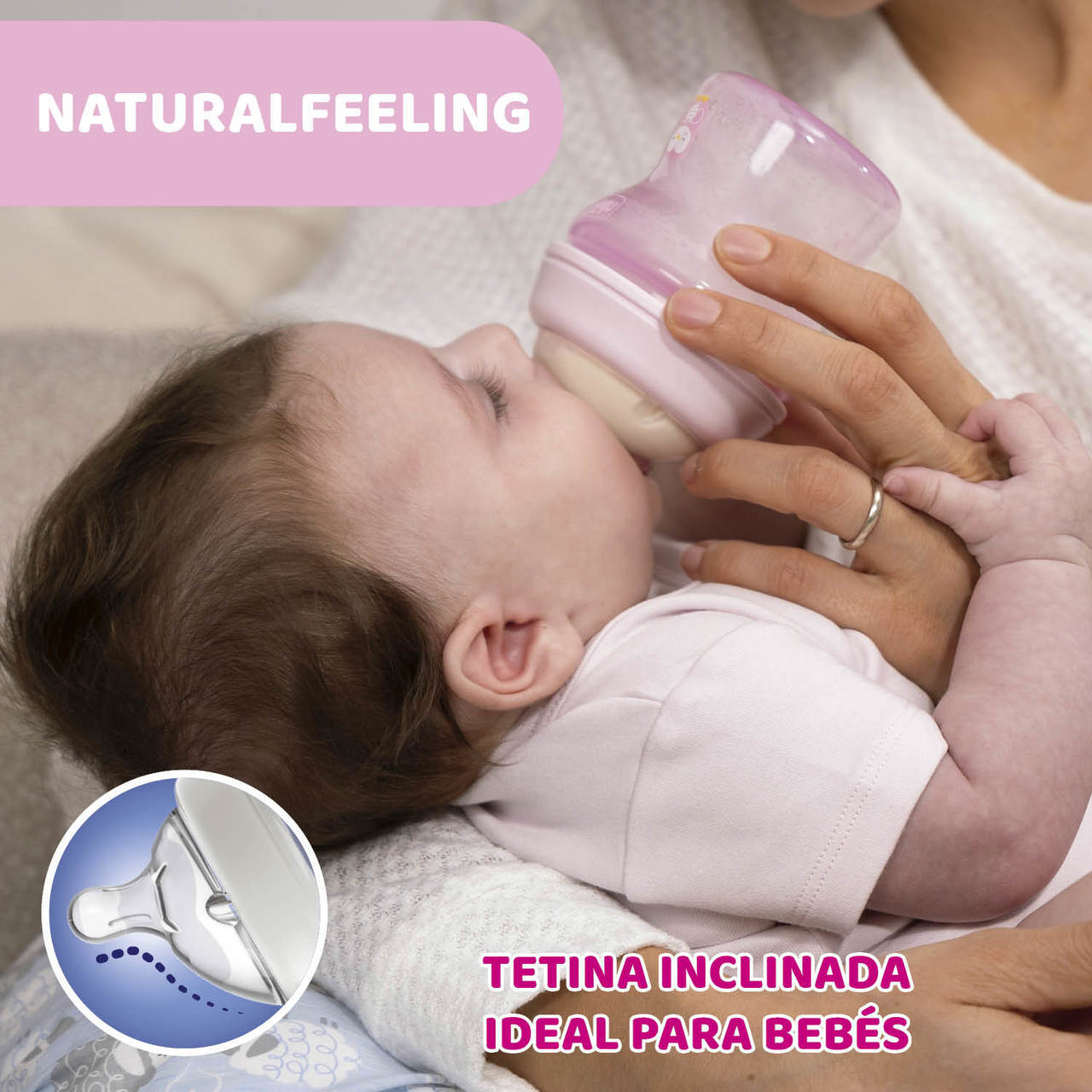 Chicco Biberón NaturalFeeling_Silicone_Girl_2M+ - 250ml
