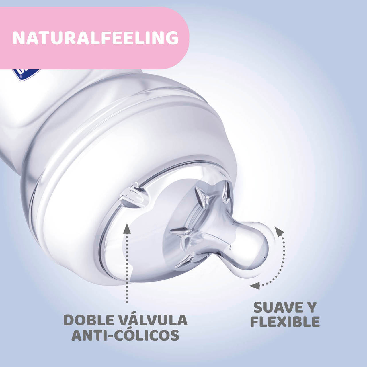 Chicco Biberón NaturalFeeling_Silicone_Girl_2M+ - 250ml