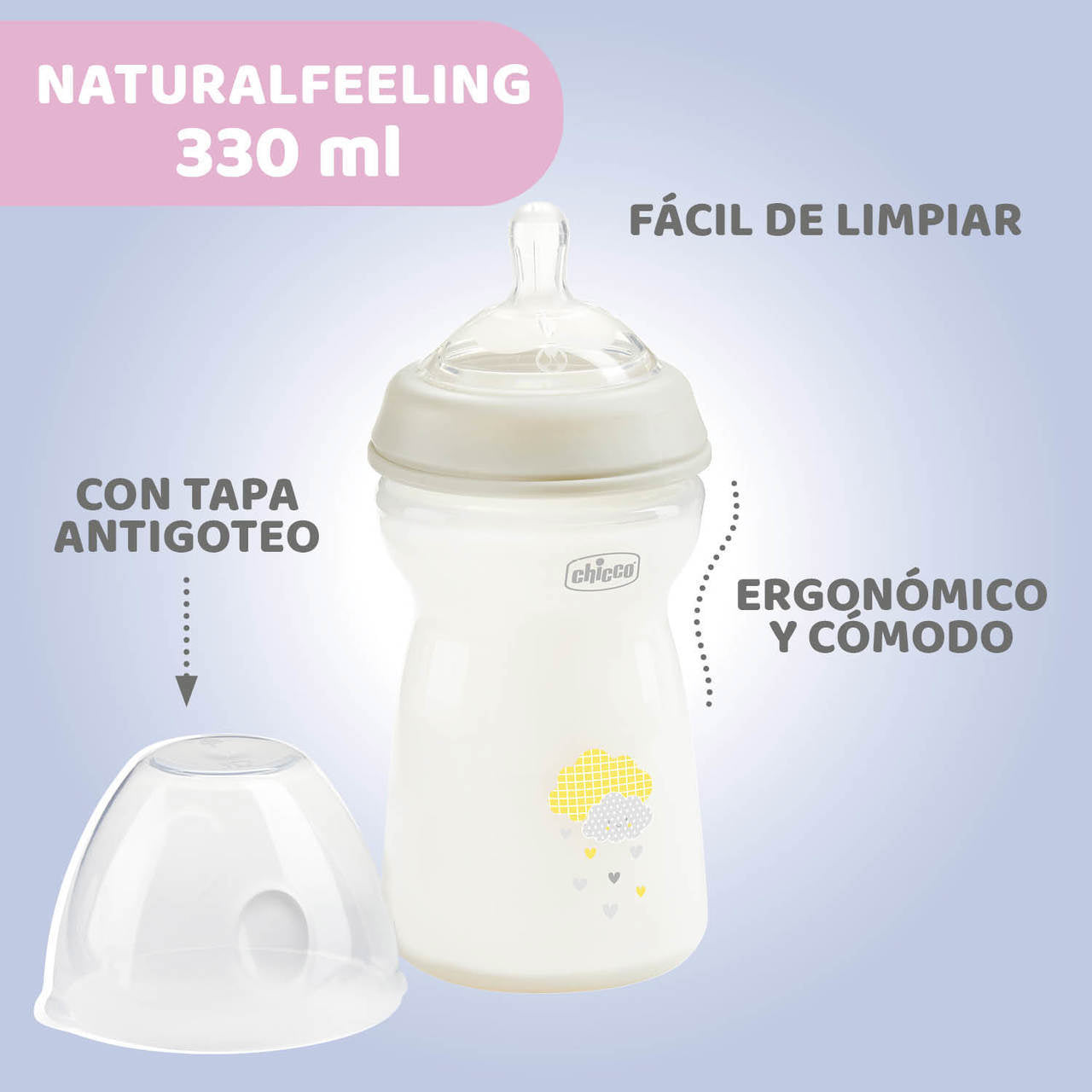 Chicco Natural Feeding Bottle Pp_ 6M+ - 330ml
