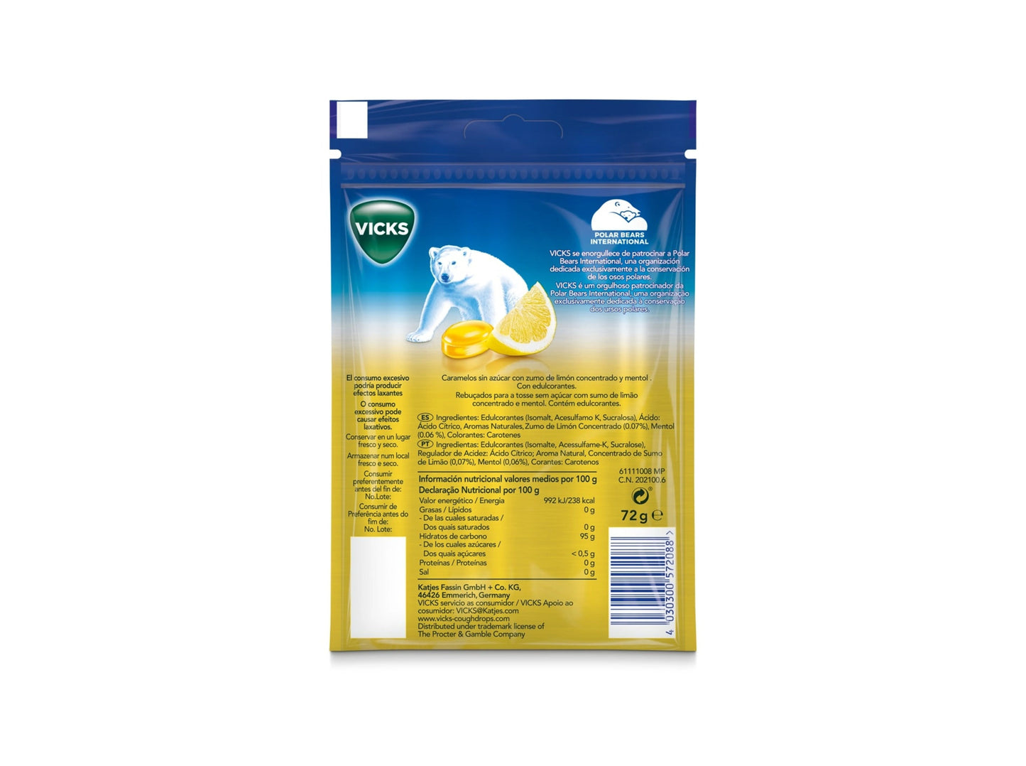 Vicks Lemon Refreshing Menthol Drops - 72g - Healtsy