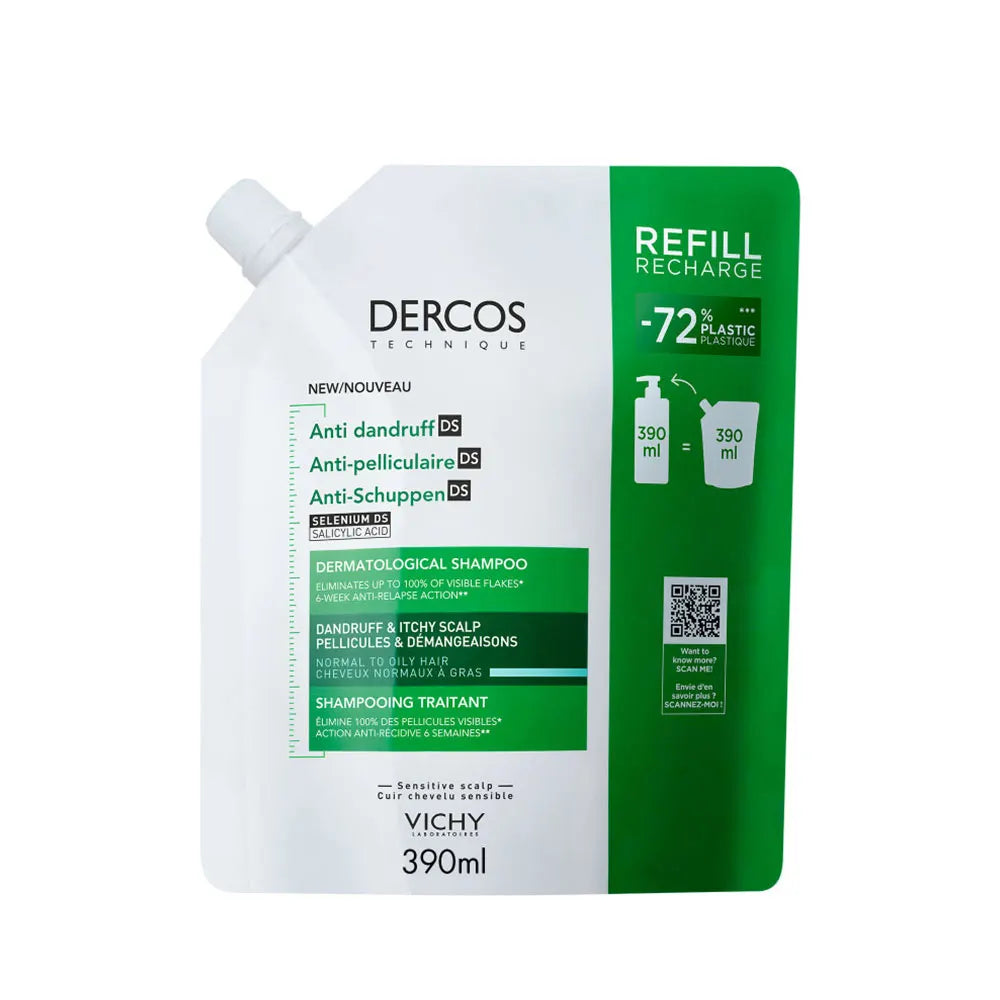 Dercos Anti-Dandruff Shampoo for Oily Dandruff_ Refill - 390ml - Healtsy