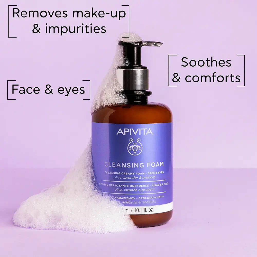Apivita Face/Eye Cleansing Foam - 300ml - Healtsy