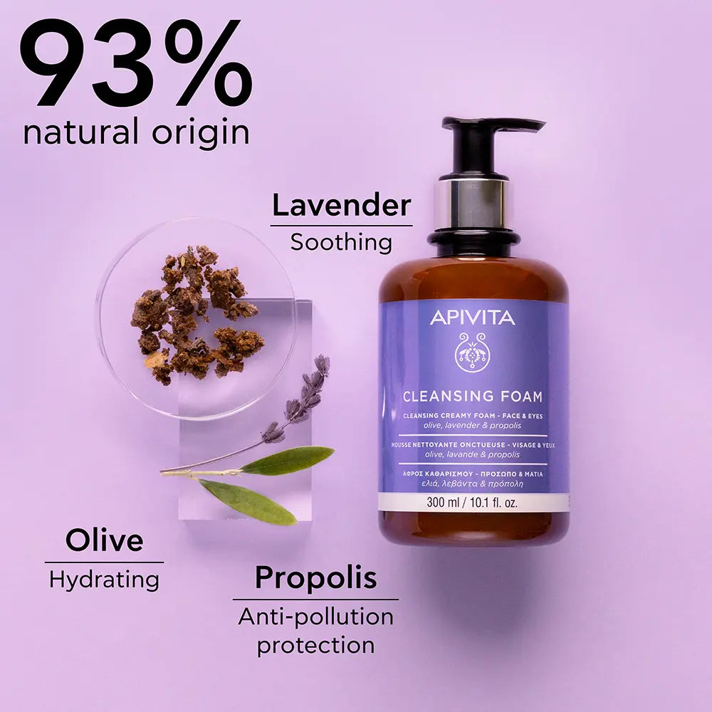 Apivita Face/Eye Cleansing Foam - 300ml - Healtsy