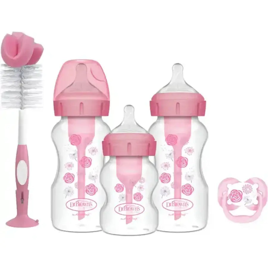 Dr Browns Options+ Pink Baby Bottle Kit - Healtsy