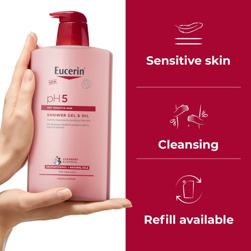 Eucerin pH5 Shower Gel & Oil - 1L - Healtsy