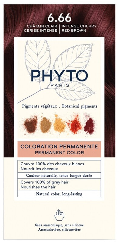 Phytocolor Permanent Hair Color _ 6.66_ Intense Light Cherry Brown - Healtsy