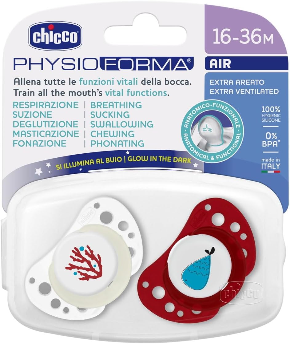 Chicco Physio Air Pacifier_ Red_ 16-36M (x2 units)