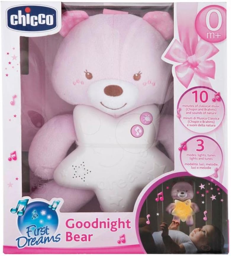 Chicco Good Night Pink Bear Panel - Healtsy
