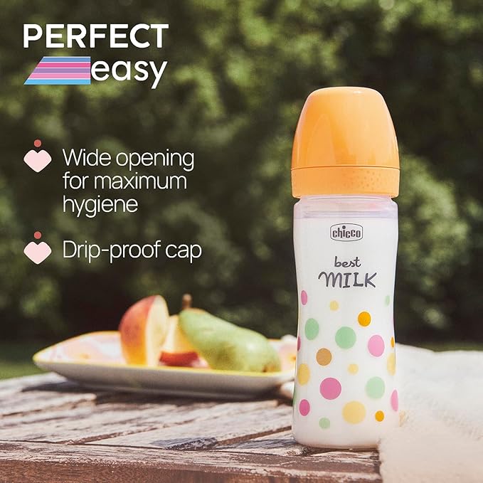 Chicco Perfect Easy Bottle Orange 330ml 4M+ (Ch.Bib20245200000) - Healtsy