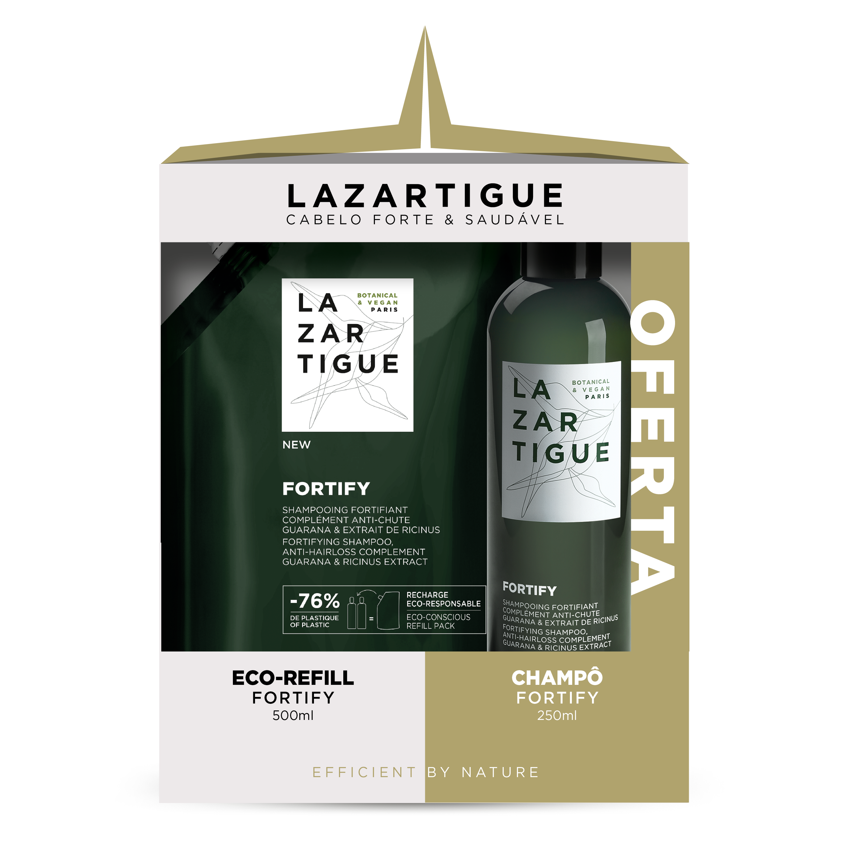 Lazartigue Fortify Shampoo- 250ml + Eco-Refill -  500ml - Healtsy
