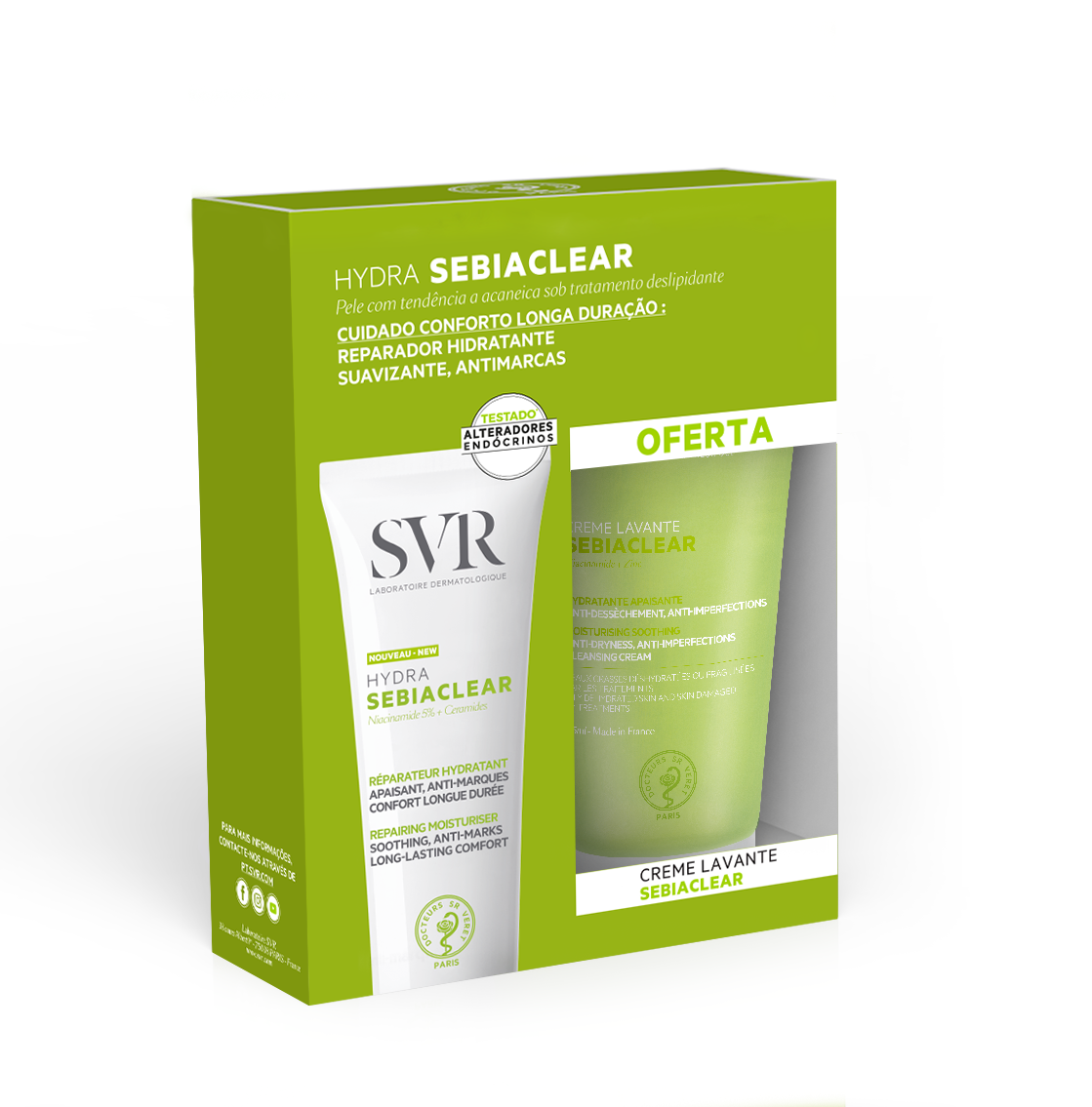 SVR Sebiaclear Hydra - 40ml + Offer Cleansing cream - 55ml - Healtsy