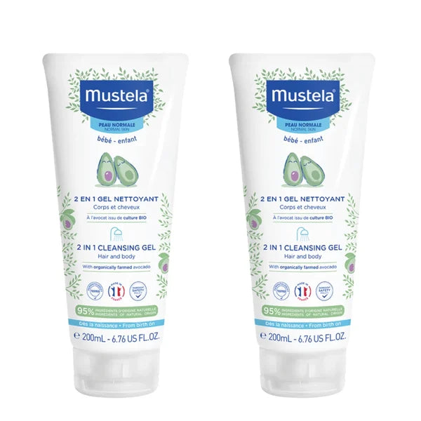 Mustela 2-in-1 Baby Hair & Body – 200 mL (Double Pack) - Healtsy