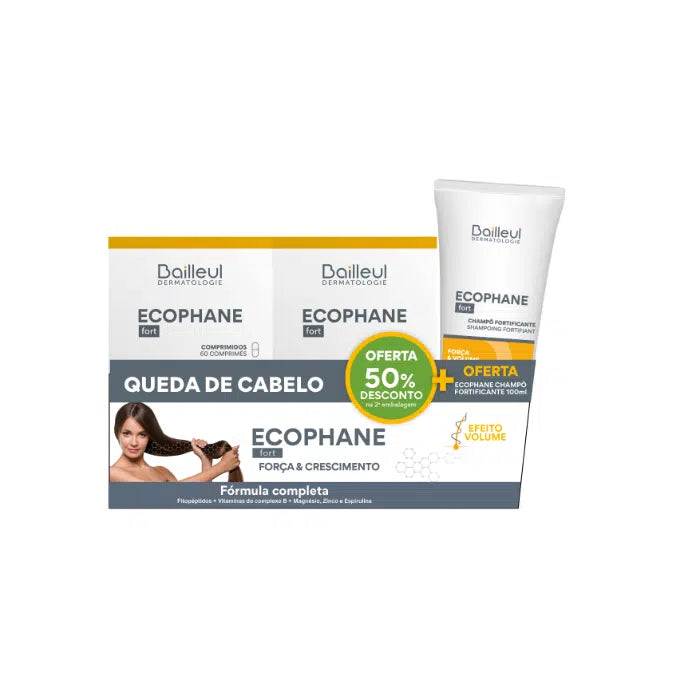 Ecophane Fort (2 x 60 tablets) + Ecophane Fortifying Shampoo - 100ml - Healtsy
