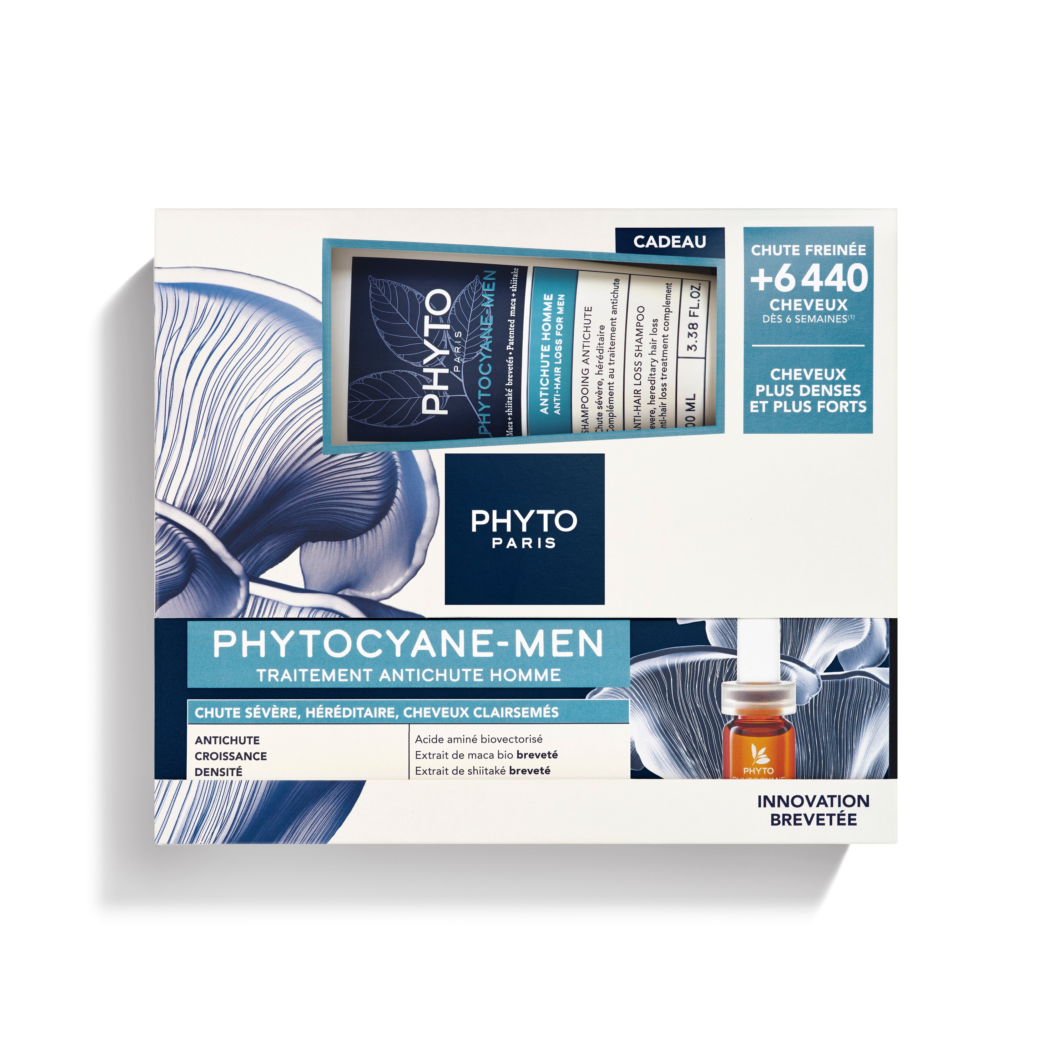 Phytocyane Men's Progressive Hair Loss - 3.5ml (12 units) + Shampoo - 100ml - Healtsy