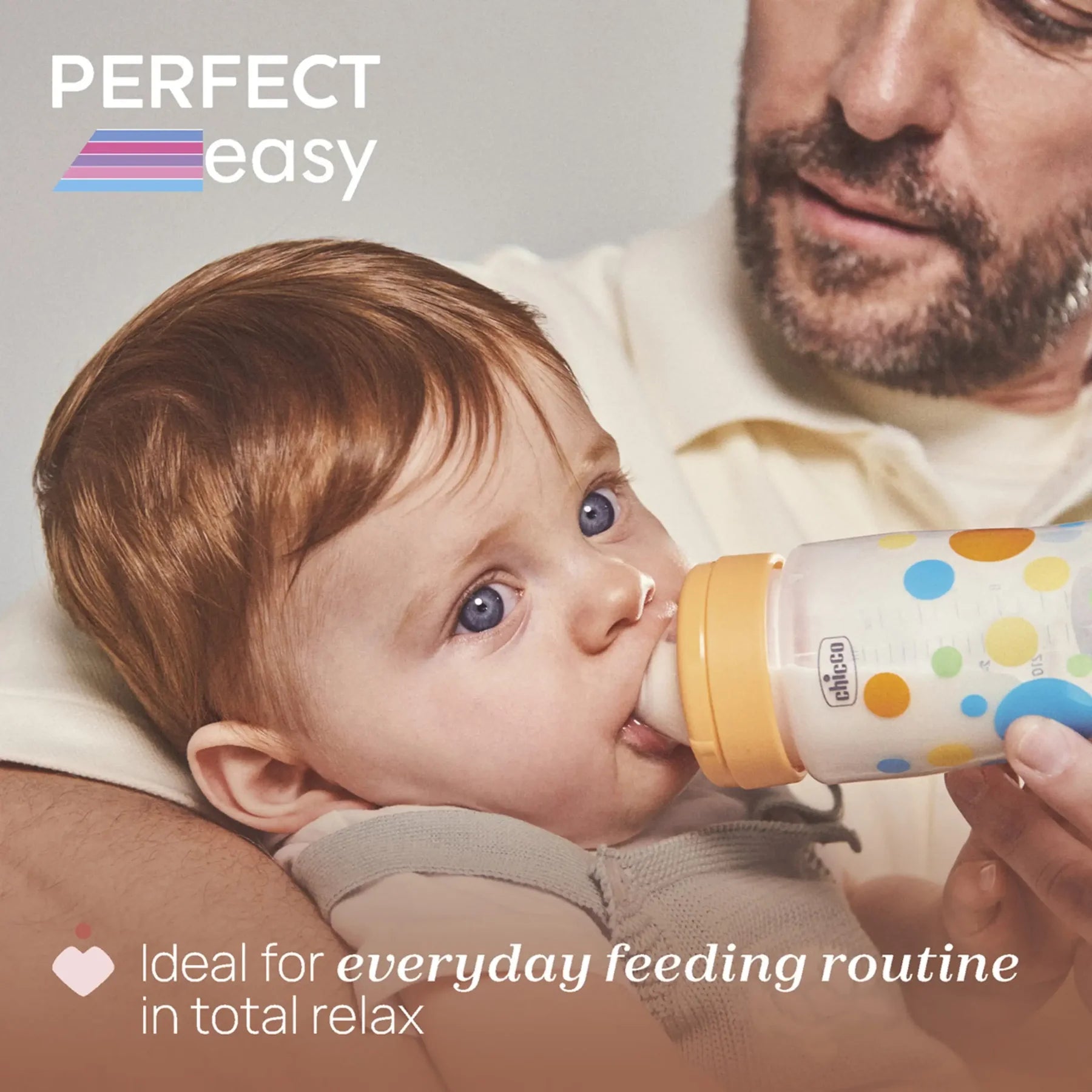 Chicco Perfect Easy Glass Bottle Neutral 240ml 0M+ (Ch.Bib20252300000) - Healtsy