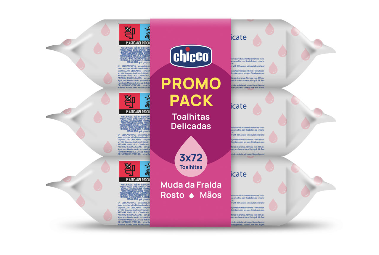 Chicco Delicate Wipes (x72 units) Triple Pack - Healtsy
