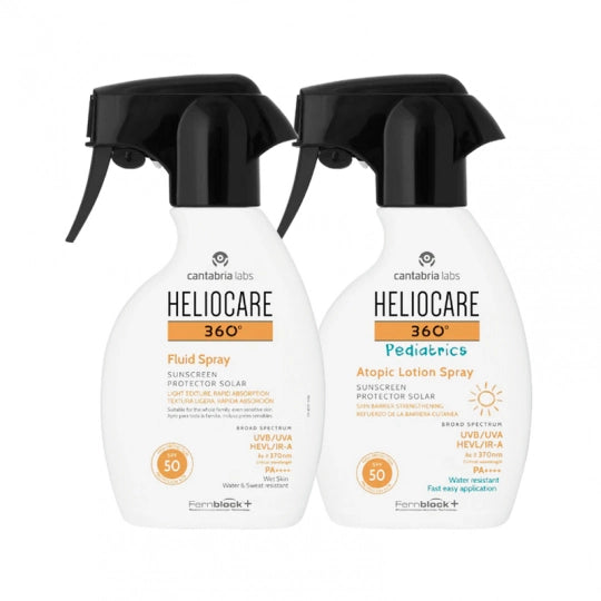 Heliocare 360 Fluid Spray + Peditric Atopic Lotion Spray  (Pack Especial) - Healtsy