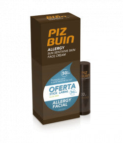Piz Buin Allergy Face Cream SPF50+ - 50ml + Offer In Sun Stick Lip SPF30 - 4.9g - Healtsy