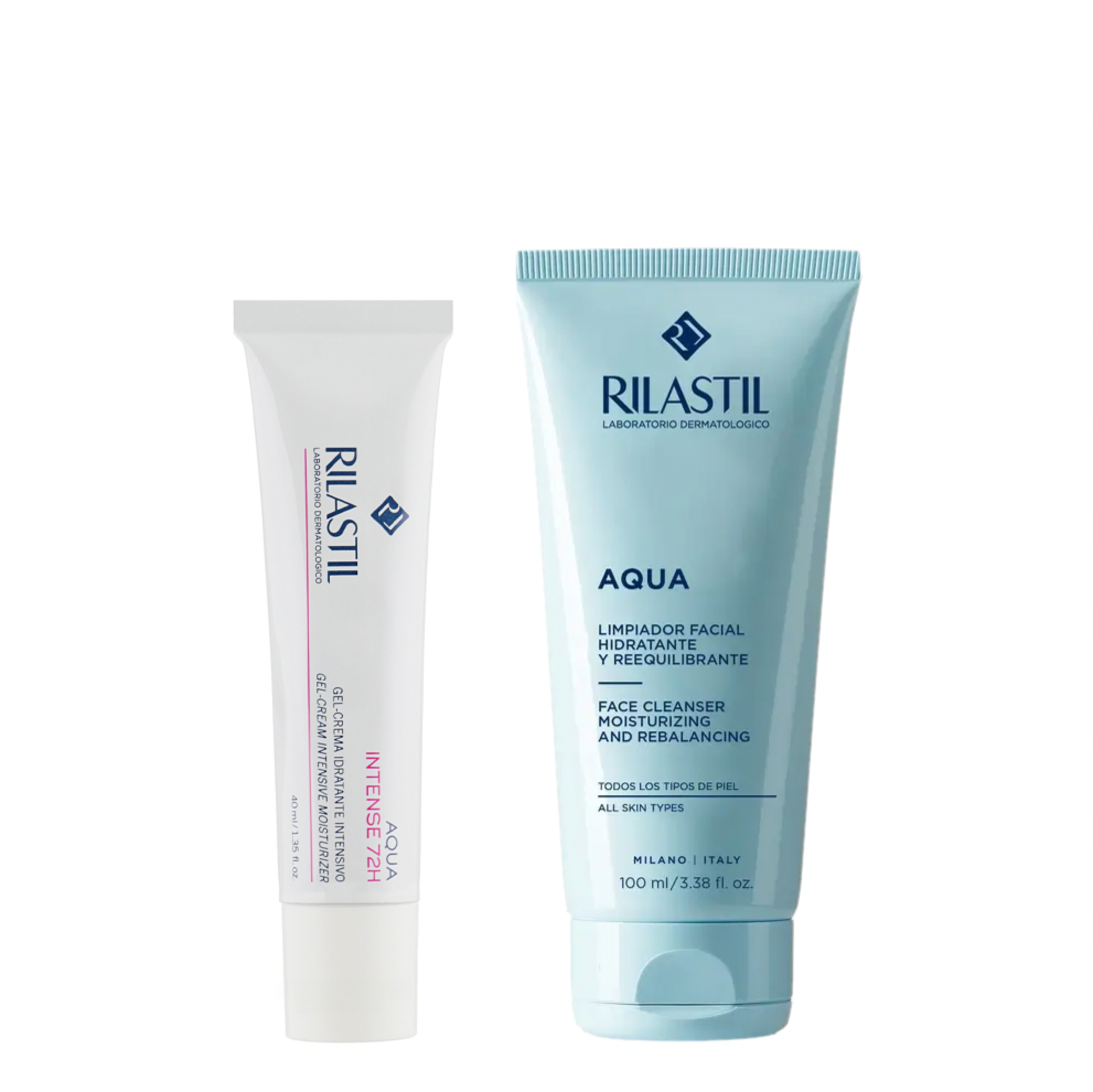 Rilastil Aqua Intense 72H - 40ml + Cleansing Gel - 100ml - Healtsy
