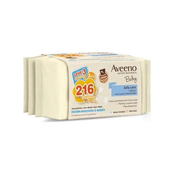 Aveeno Baby Cleansing Wipes (3x72 units) Value Pack – Buy Now at Healtsy