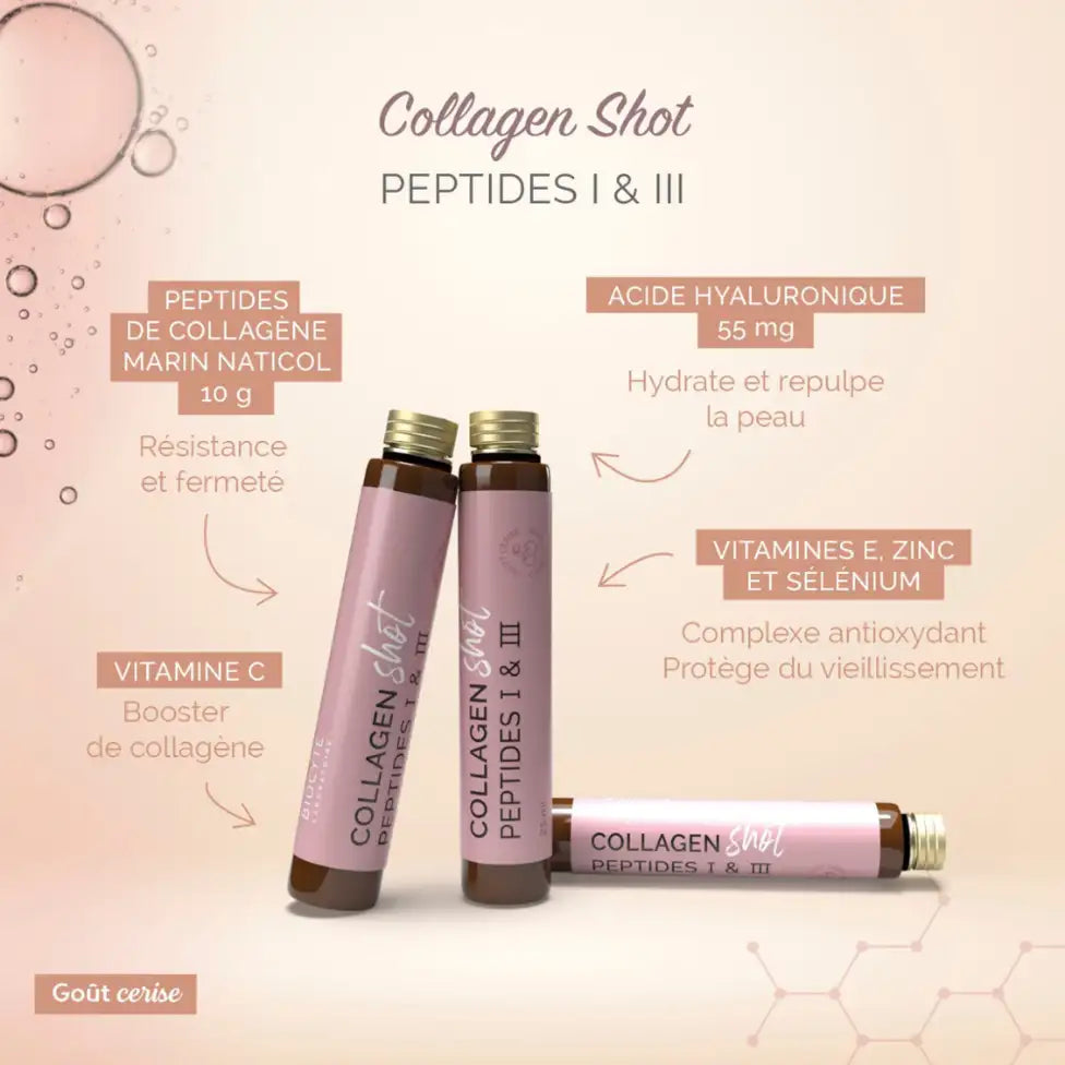 Biocyte Collagen shot cherry - 25ml (x10 drinkable ampoules) - Healtsy
