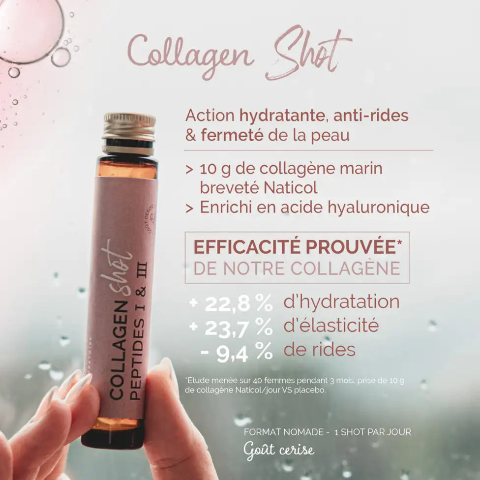 Biocyte Collagen shot cherry - 25ml (x10 drinkable ampoules) - Healtsy