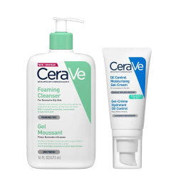 CeraVe Foaming Cleanser 473mL + Cerave Oil Control Gel-Cream Moisturizer 52mL - Healtsy