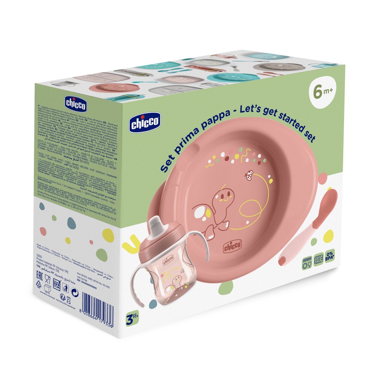 Chicco Baby Feeding Set _Pink _ 6M+ (ref. Ch.Ali16200150000) – Buy Now at Healtsy