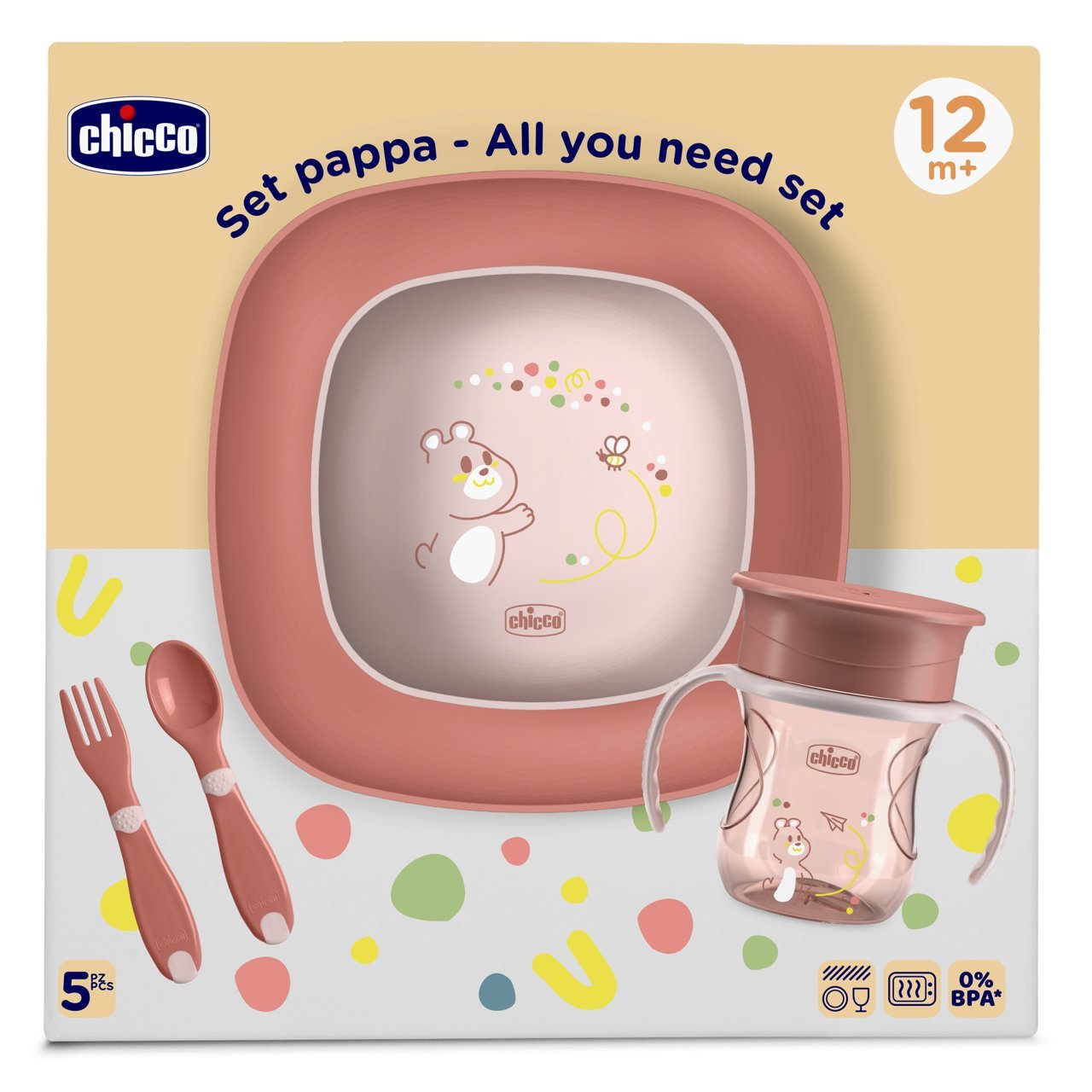 Chicco Baby Food Set _ Pink_ 12M+ (ref. Ch.Ali16201150000) – Buy Now at Healtsy