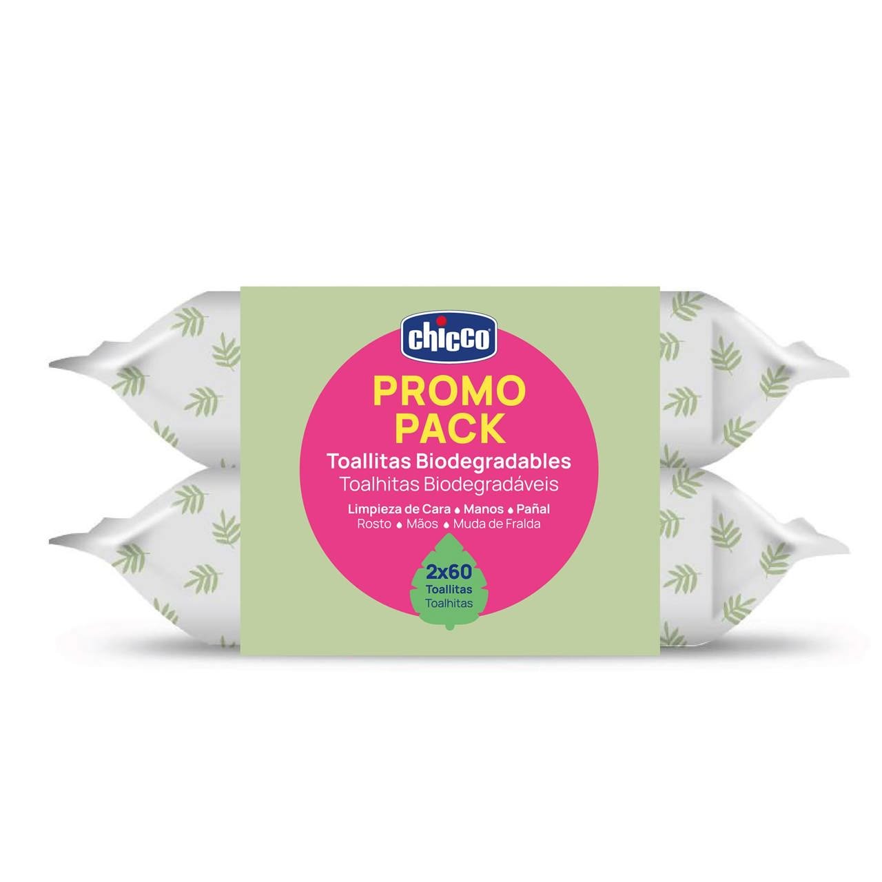 Chicco Biodegradable Wipes (x60 units) Double Pack – Buy Now at Healtsy