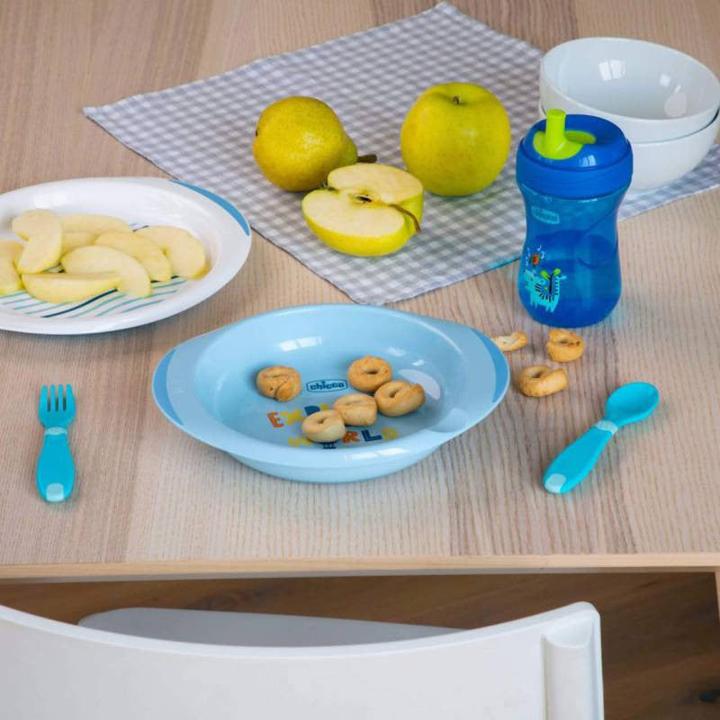 Chicco Papa Boy Set Cup + First Spoon + Plate 6M+