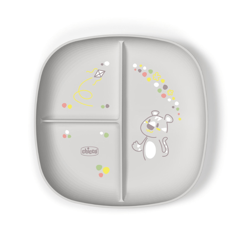 Chicco Divided Plate _ Grey _ 18M+ (ref. Ch.Ali16003350000 ) – Buy Now at Healtsy