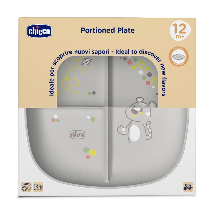 Chicco Divided Plate _ Grey _ 18M+ (ref. Ch.Ali16003350000 ) – Buy Now at Healtsy