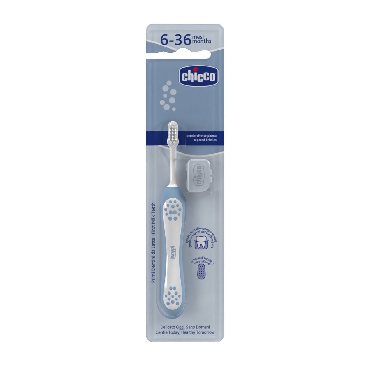 Chicco First Teeth Brush_ Blue_ 6 - 36M – Buy Now at Healtsy