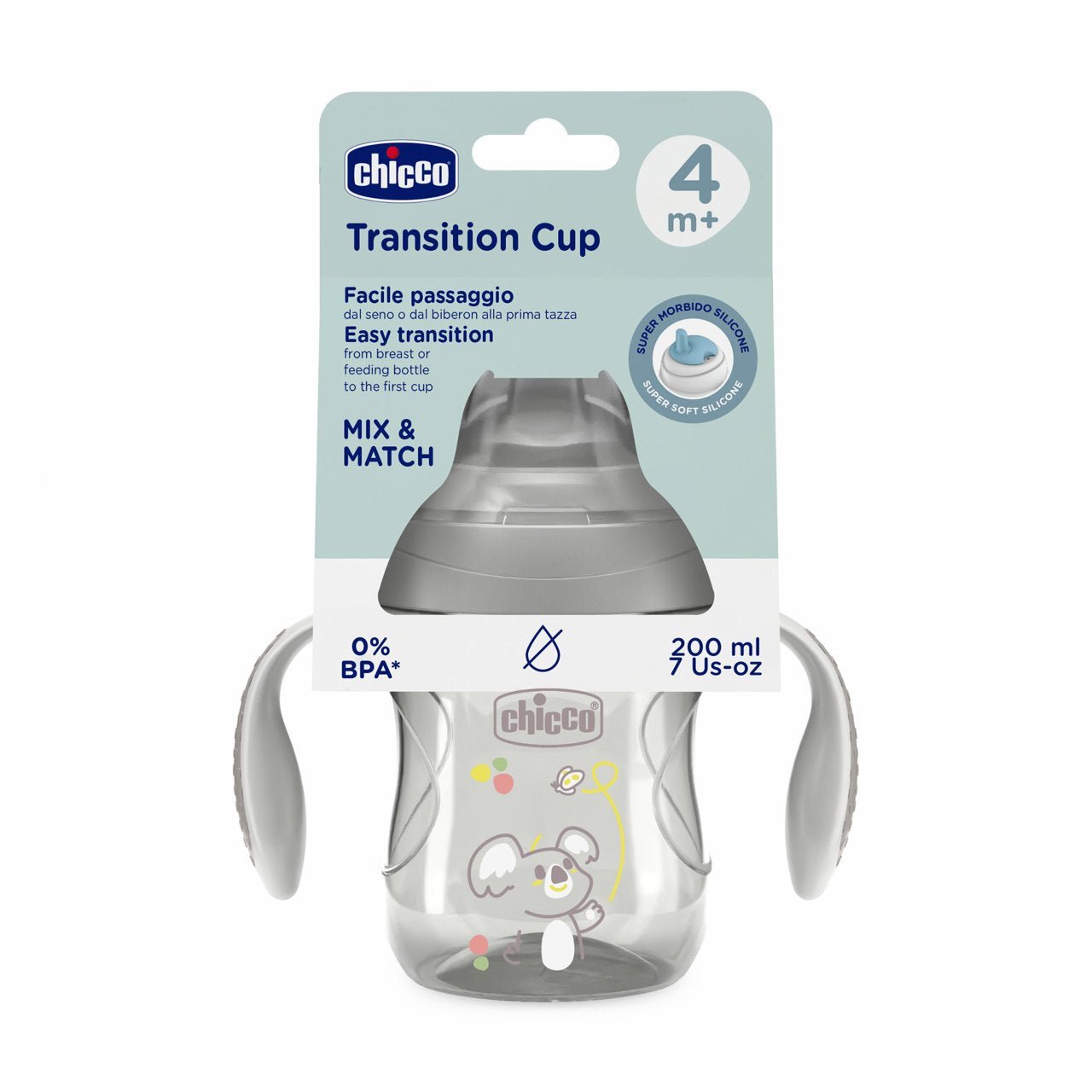 Chicco Transition Cup_ Gray _ 4M+ (ref. Ch.Ali6911350000) – Buy Now at Healtsy
