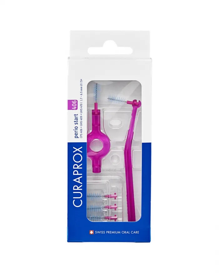 Curaprox Perio Plus Interdental Brush Kit Cps 406 (x5 units) w/ Cable Uhs 451 - Healtsy