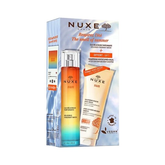Nuxe Sun Frangrant Water - 100ml + Nuxe Sun After - Sun Hair&Body Shampoo - 200ml – Buy Now at Healtsy