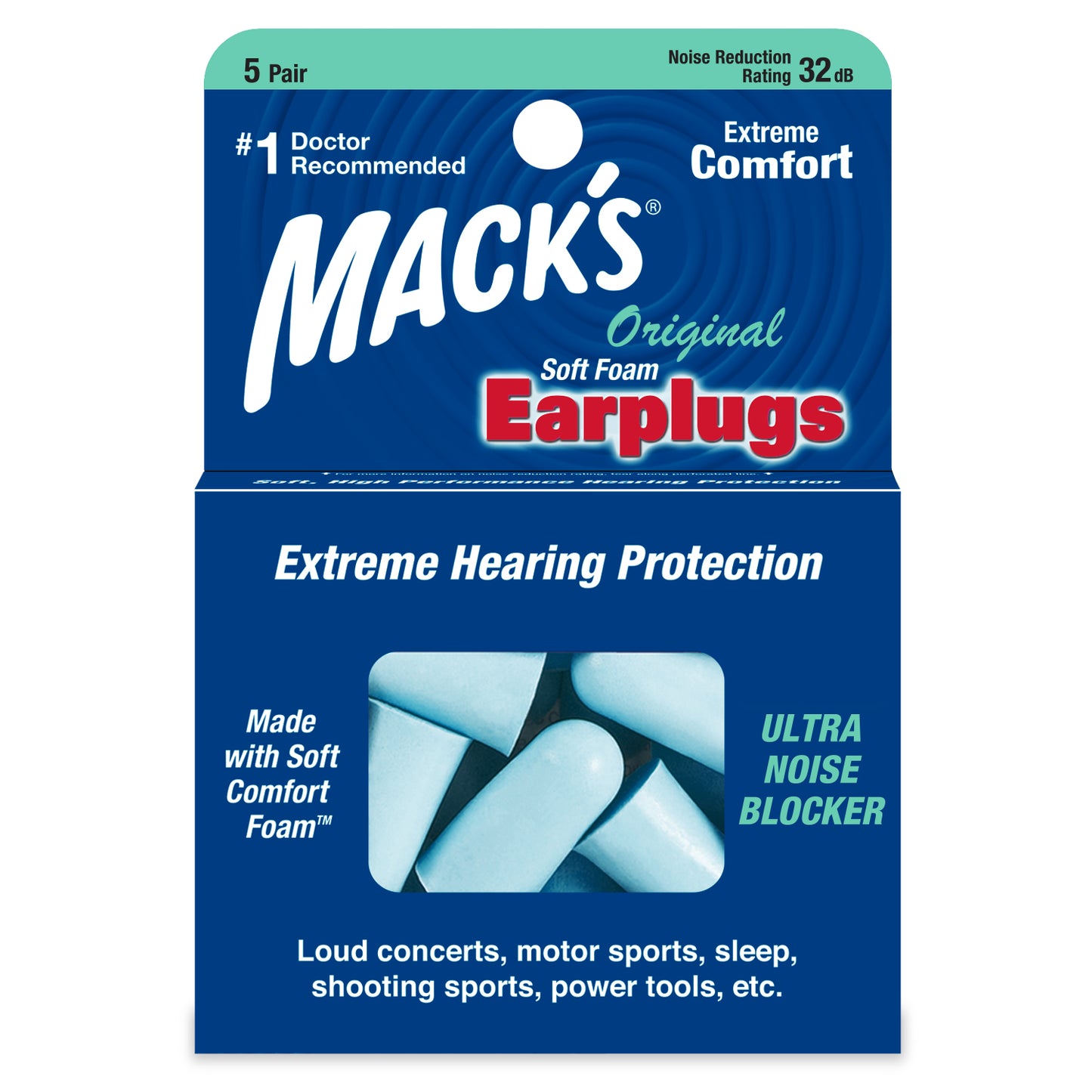 Mack S Noise Foam Ear Buffer (x5 units) - Healtsy