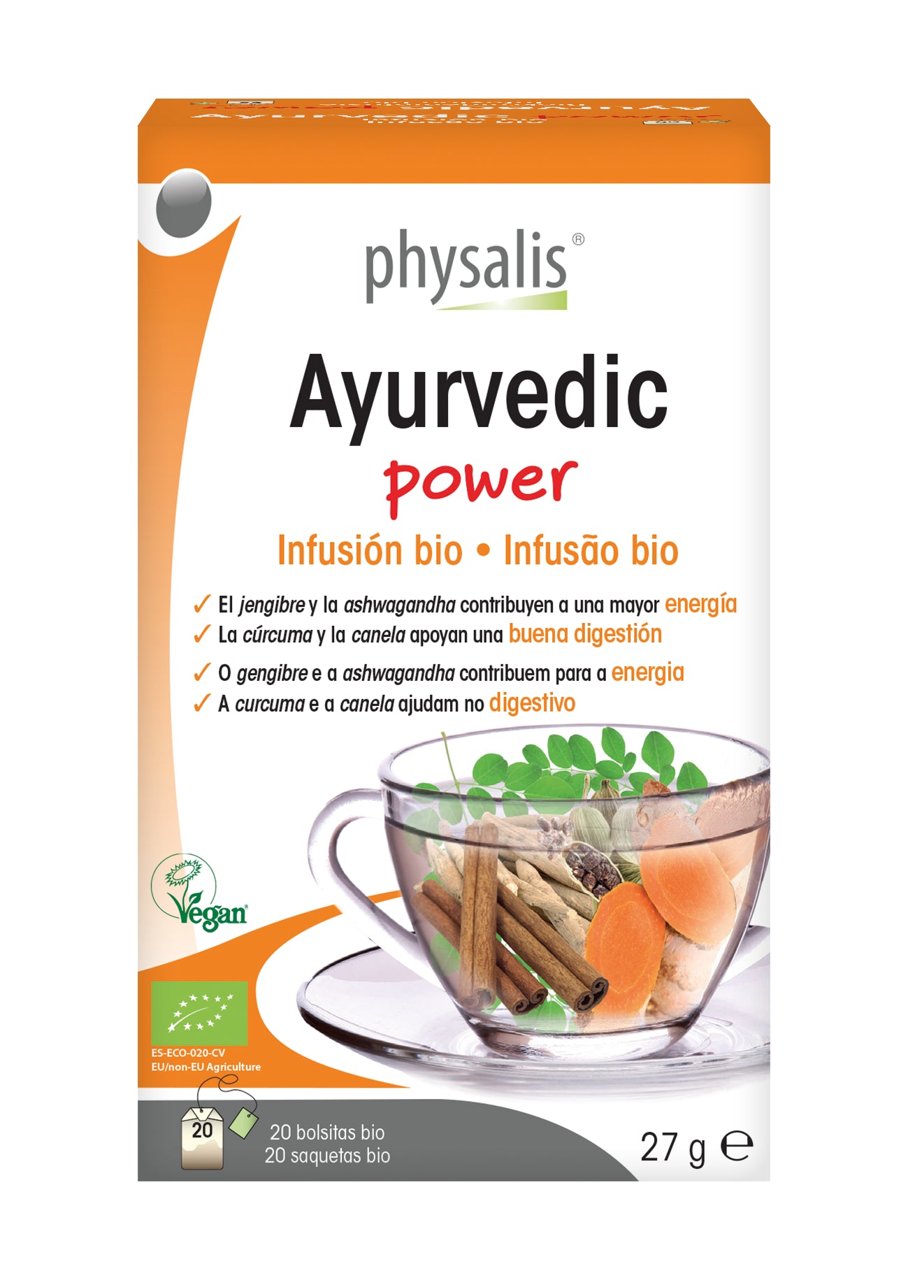 Physalis Ayurvedic Power Infusion Organic - 20 Sachets - Healtsy
