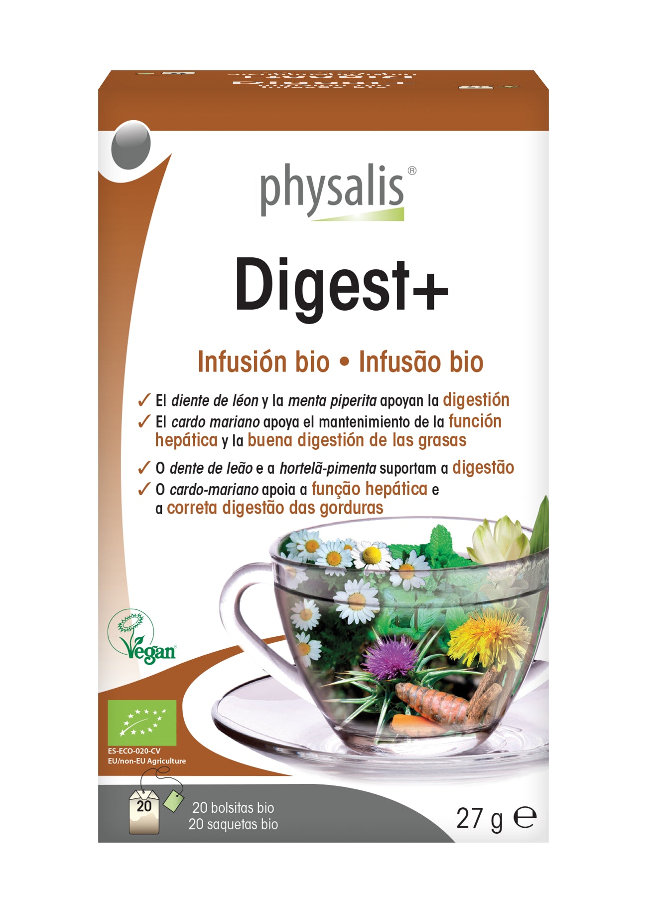 Physalis Digest+ Organic Infusion 20 Sachets - Healtsy
