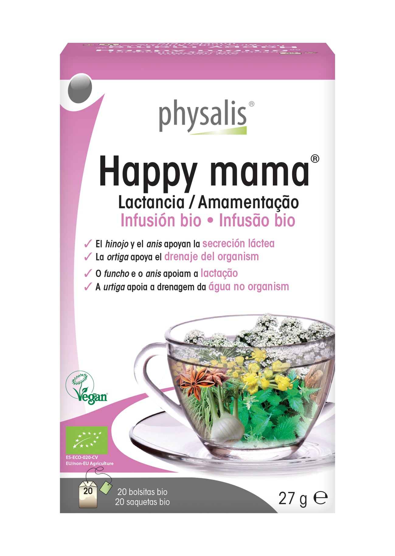 Physalis Happy Mama Organic Infusion - 20 Sachets - Healtsy
