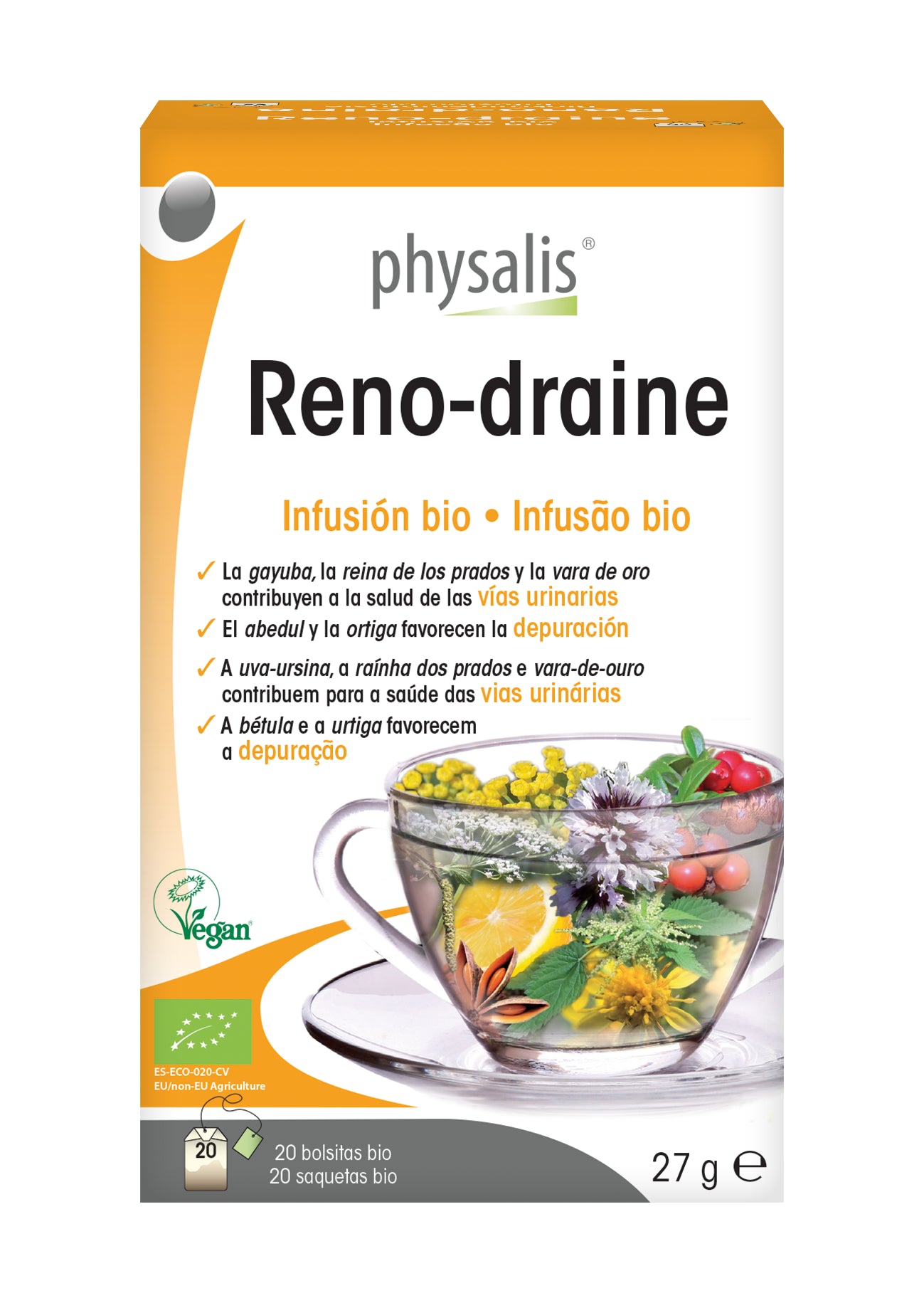 Physalis Reno-Draine Organic Infusion - 20 Sachets - Healtsy