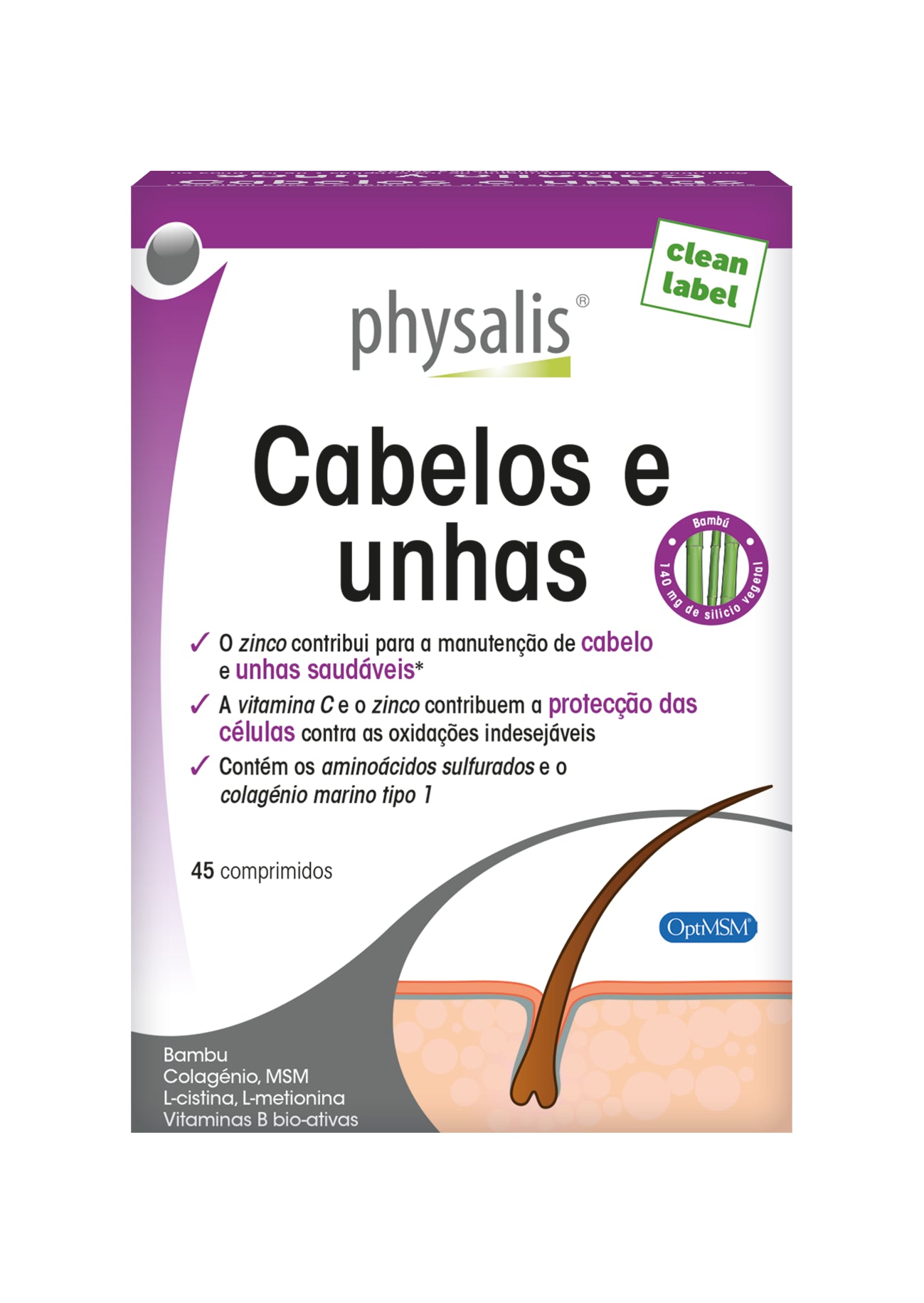 Physalis Hair & Nails  - 45 Tablets - Healtsy