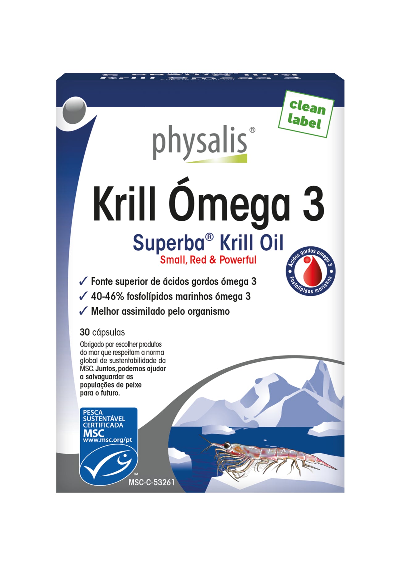 Physalis Krill Omega 3  - 30 capsules - Healtsy