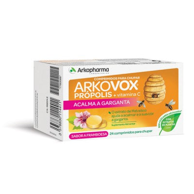 Arkovox Propolis + Vitamin C Raspberry (x24 tablets) - Healtsy